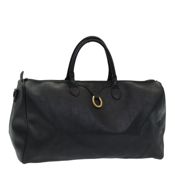 CHRISTIAN Top quality Dior Trotter Canvas Boston Bag Black Auth am6570