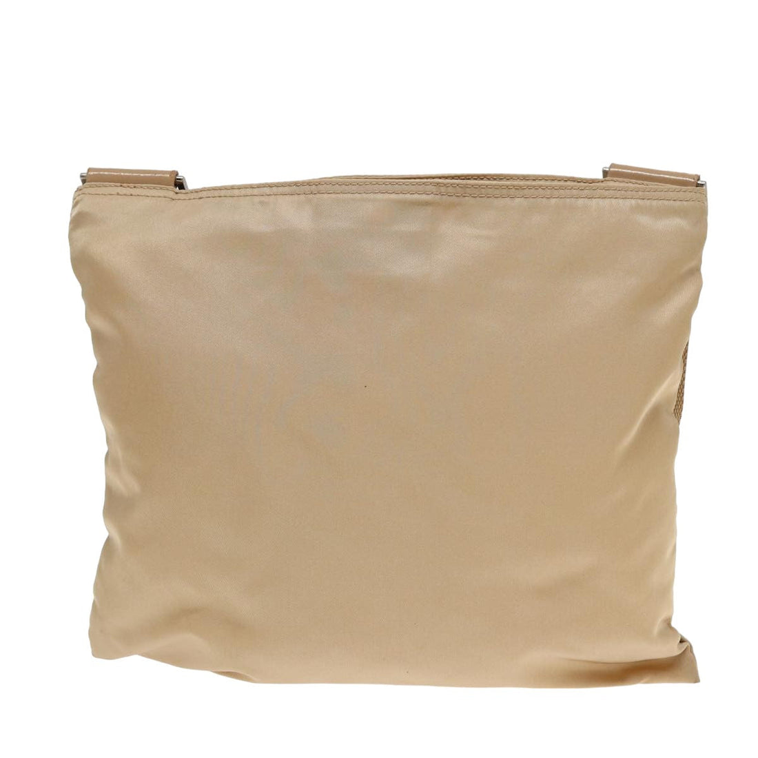 PRADA Shoulder Bag Nylon Beige Auth ar12032
