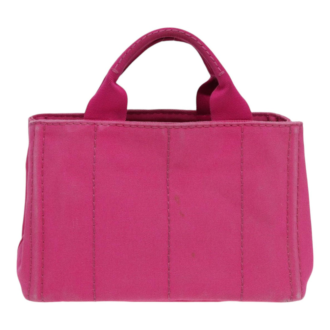 PRADA Canapa PM Hand Bag Canvas 2way Pink Gold Auth ar12364