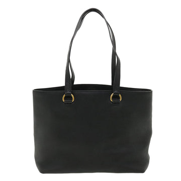 PRADA Tote Bag Leather Black Auth ar8792