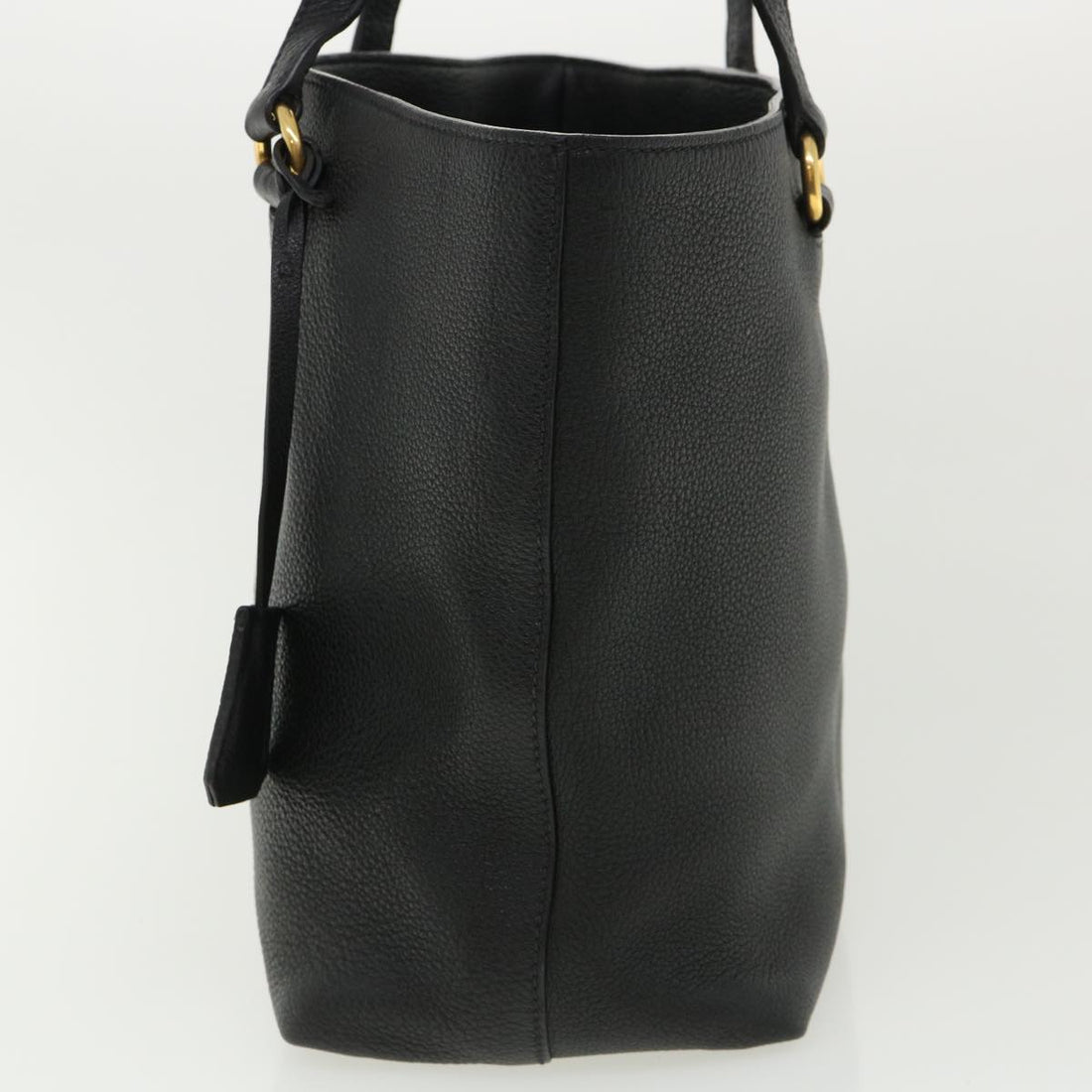 PRADA Tote Bag Leather Black Auth ar8792