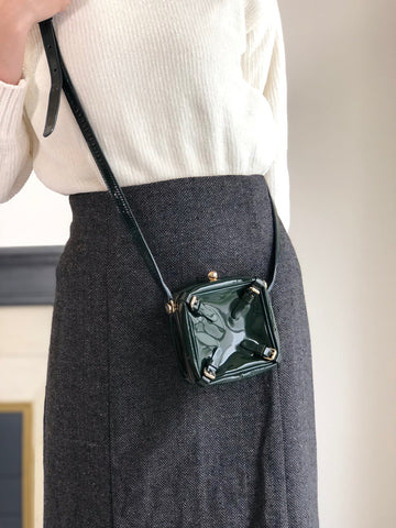 CELINE Metal Clasp Small Shoulder bag Green New 1:1 jye34i