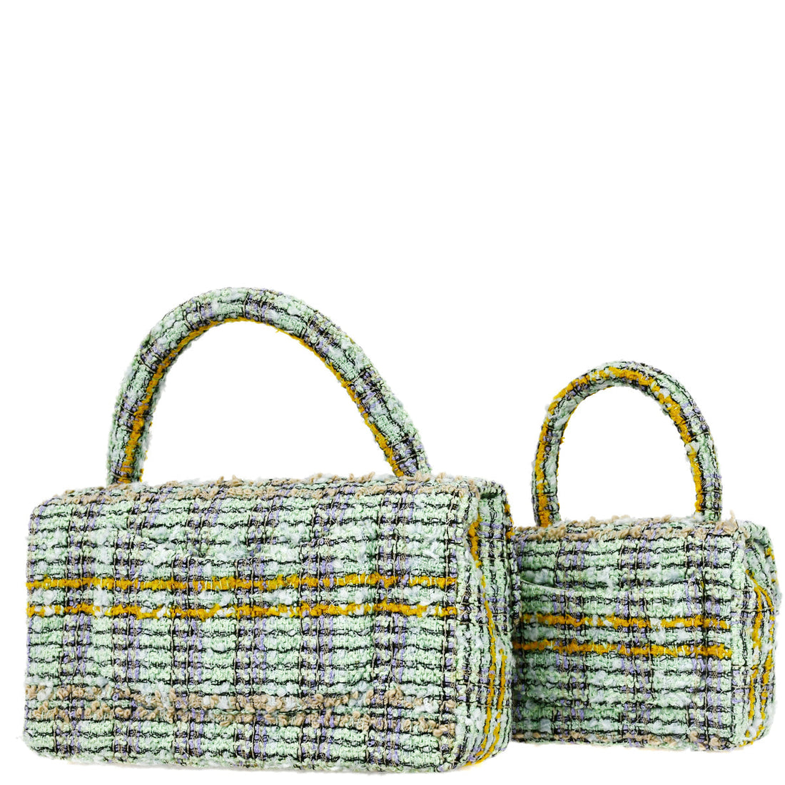 New 1:1 Rep Top Quality Chanel * Light Blue Tweed Classic Flap Handbag Set