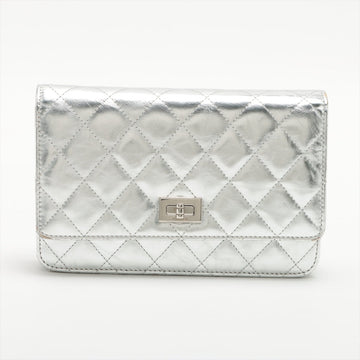 New 1:1 Rep Top Quality Chanel 2.55 Leather Chain Wallet Silver Silver