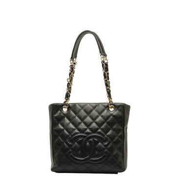 New 1:1 Rep Top Quality Chanel Mattress PT Tott Cocomark Chain Shoulder Bag Black Gold  Caviar S  CHANEL