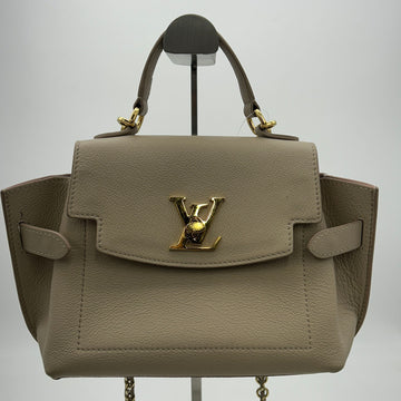 LOUIS VUITTON Soft Calfskin Mini Lockme Ever Grey Beige 2101218282160