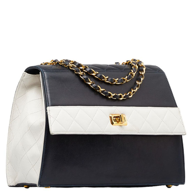 New 1:1 Rep Top Quality Chanel  Mattress Wicker Gold  Chain houlder Bag Navi White  Lady Chanel