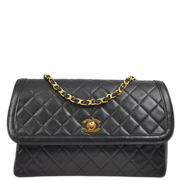 New 1:1 Rep Top Quality Chanel Black Lambskin Straight Flap Shoulder Bag