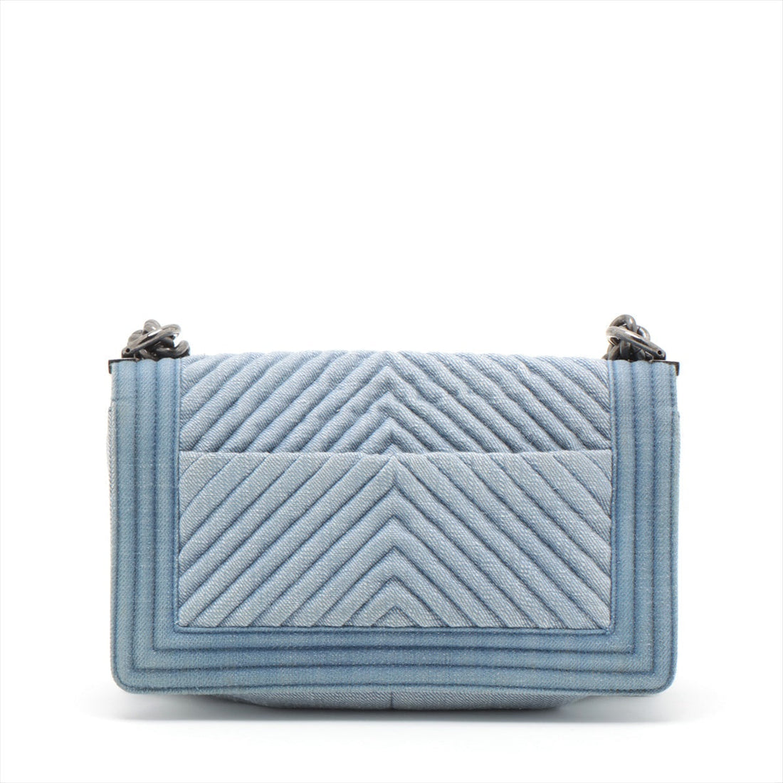 Top Quality Chanel Blue Denim Chain Shoulder Bag