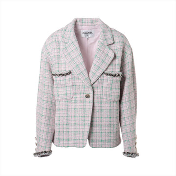 New 1:1 Rep Top Quality Chanel Coconut Button P70 Twid Jacket 38 Pink