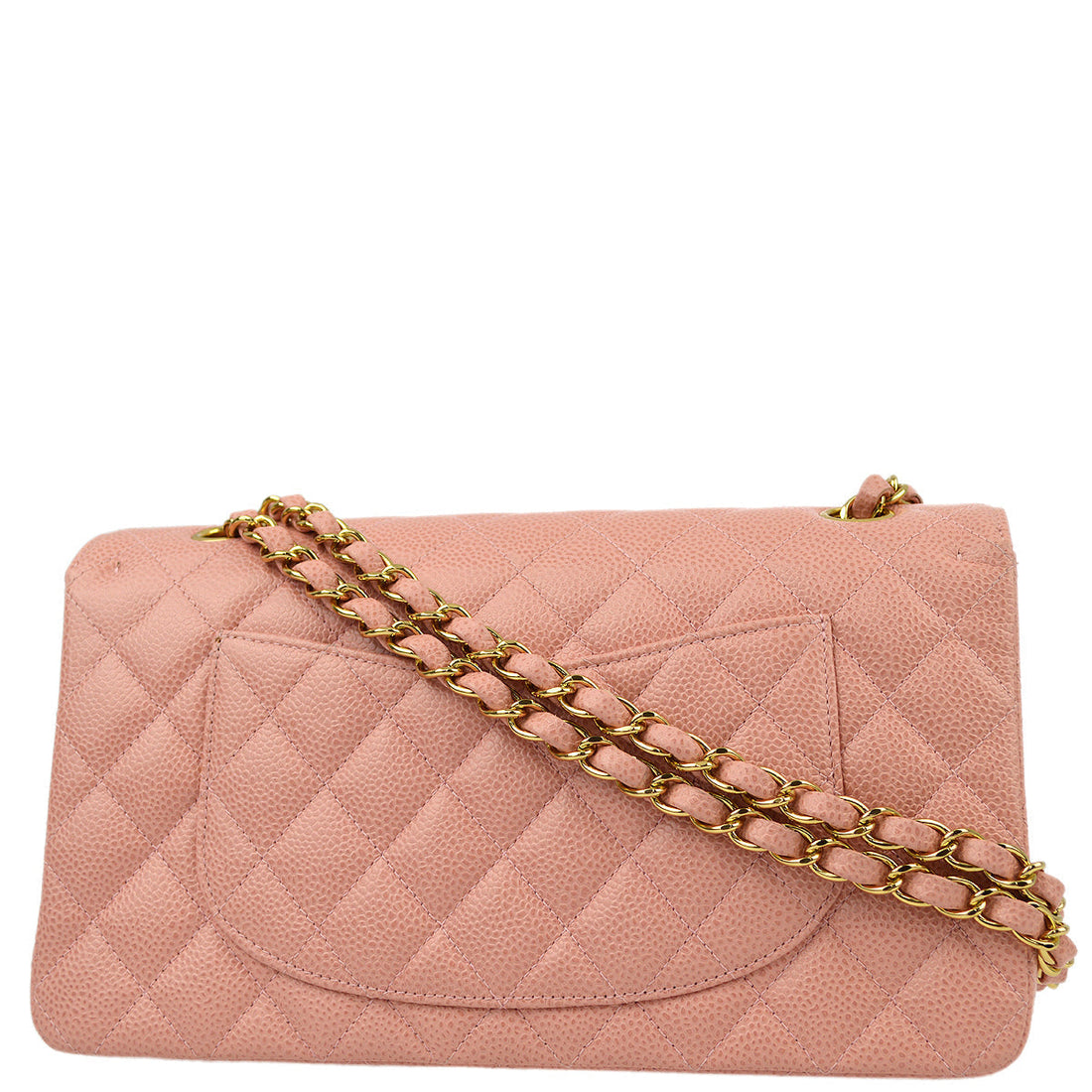 New 1:1 Rep Top Quality Chanel Pink Caviar Medium Classic Double Flap Shoulder Bag