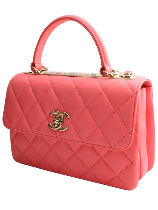Trendy CC Neon Coral Small Tote and Crossbody Bag Chanel