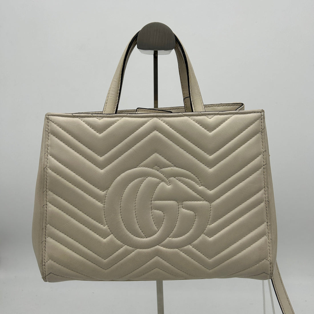Gucci GG Marmont White Leather Shoulder Bag Medium