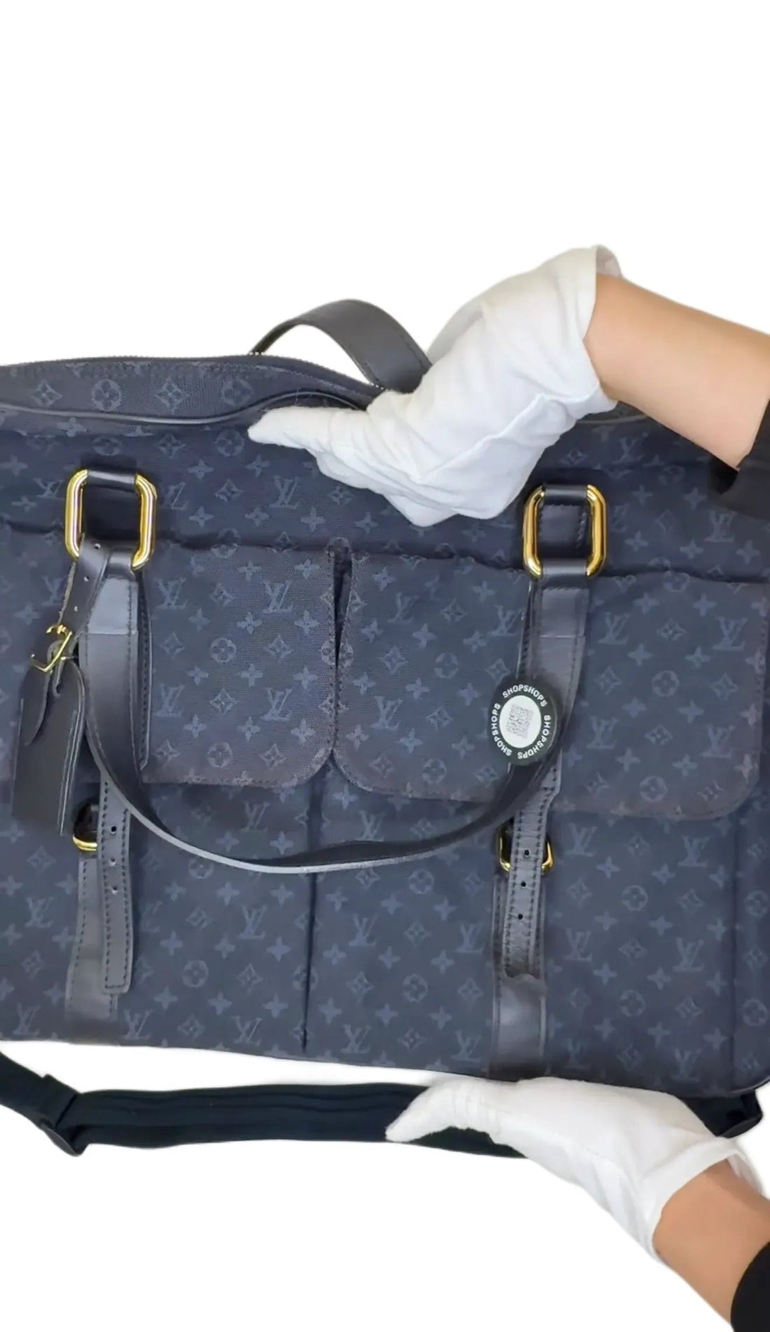Louis Vuitton Claudine Handbag Mini Lin Black B9-49