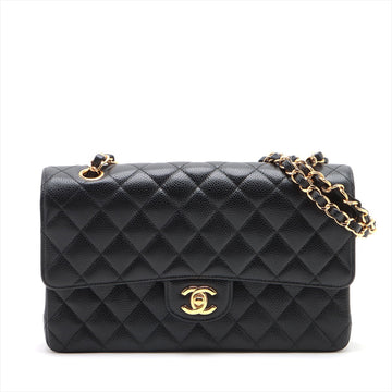 New 1:1 Rep Top Quality Chanel Matrasse 25 Caviar S Double Flap Double Chain Bag Black G  15th