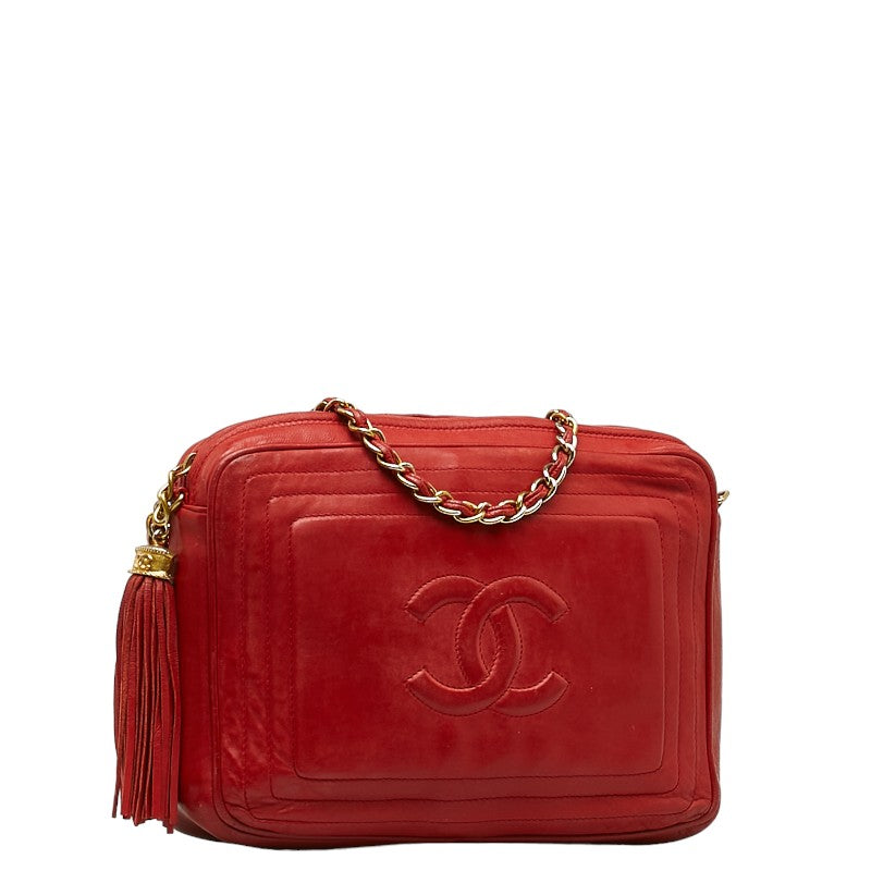 New 1:1 Rep Top Quality Chanel Cocomark Tassel Chain  houlder Bag Red Leather  CHANEL