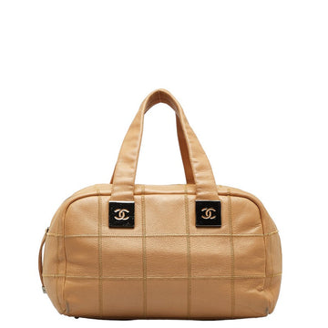 New 1:1 Rep Top Quality Chanel Chocolate Bar Boston Bag Handbag Beige Leather Lady Chanel