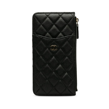 Top Quality Chanel Matrases Cocomark Timeless Classic Card Box Long Wallet Black Caviar   CHANEL