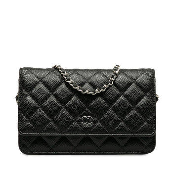 New 1:1 Rep Top Quality Chanel Matrases Coco  Chain Shoulder Wallet Black Caviar S  CHANEL
