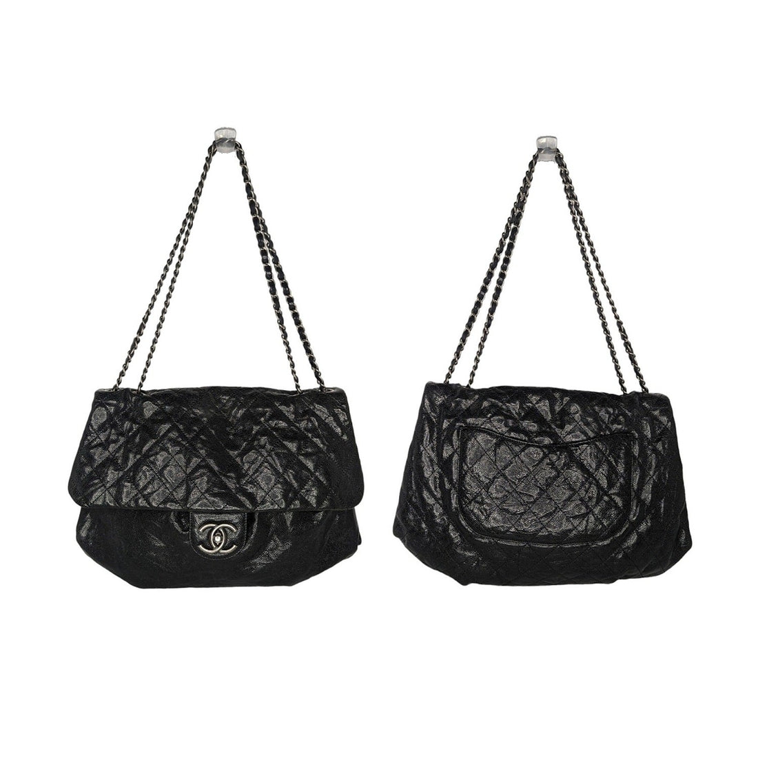 Top Quality Chanel Elastic CC Flap Bag Glazed Caviar Hobo Shoulder Bag