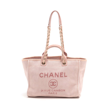 New 1:1 Rep Top Quality Chanel DOUVILLE GM Stretch x Canvas 2WAY Handbag Pink Gold