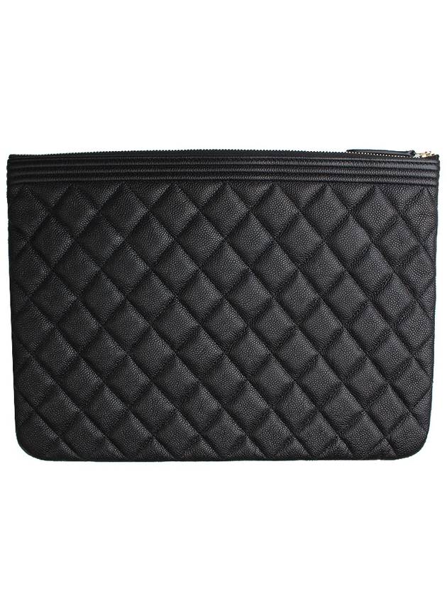 Boy Black Caviar Gold Plated Medium Clutch No 25 Chanel