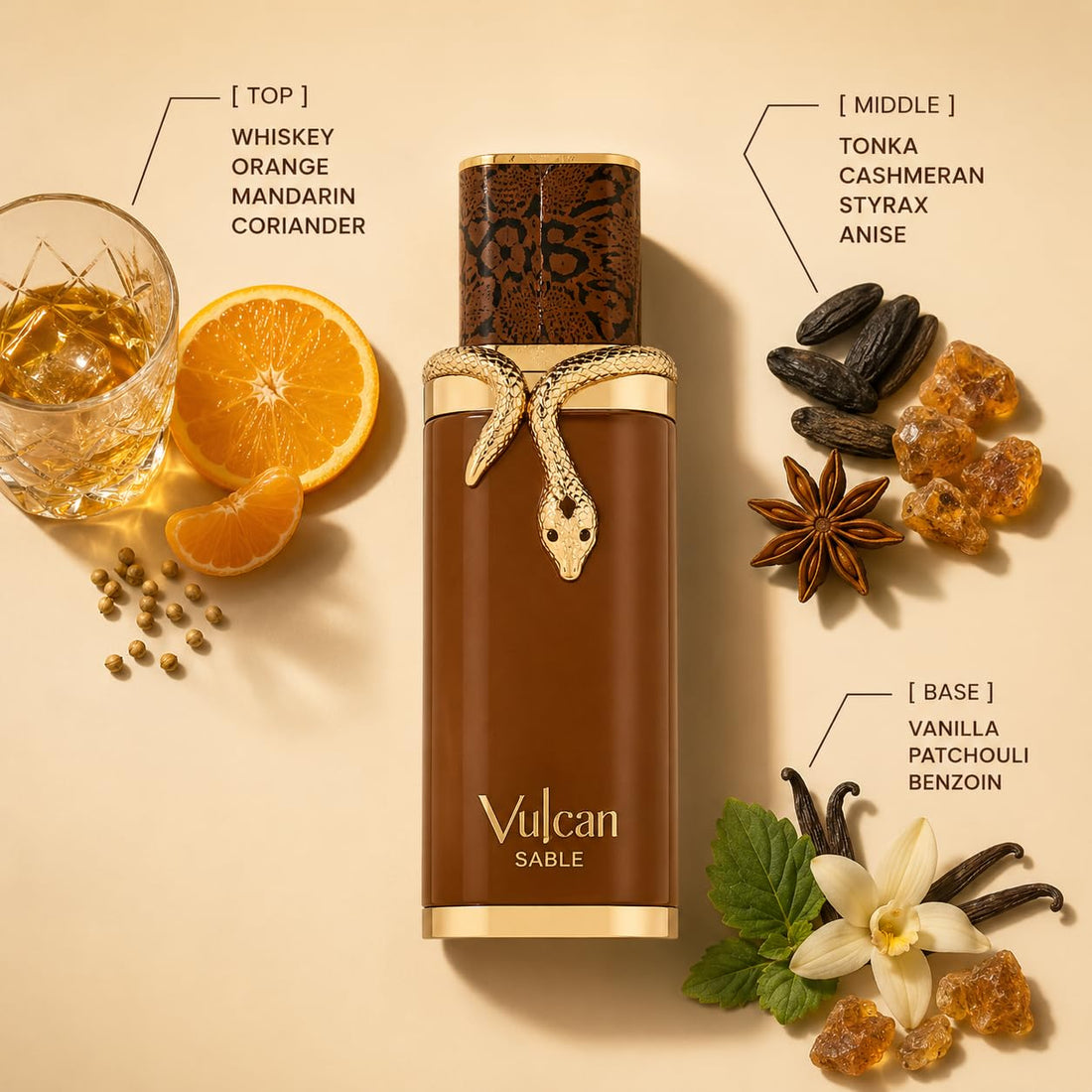 French Avenue Fragrance World Unisex Vulcan Sable EDP Spray 3.38 oz Fragrances 100ml Perfume