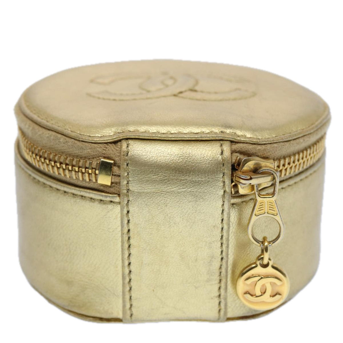 Top Quality Chanel Accessory Case Lamb Skin Gold CC Auth bs10787