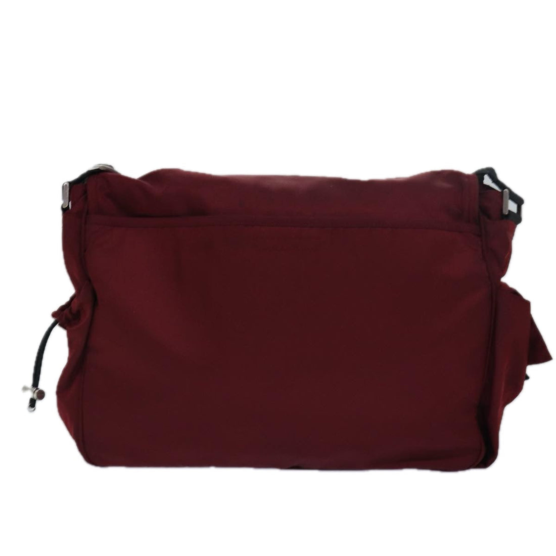 PRADA Shoulder Bag Nylon Red Black Auth bs15379