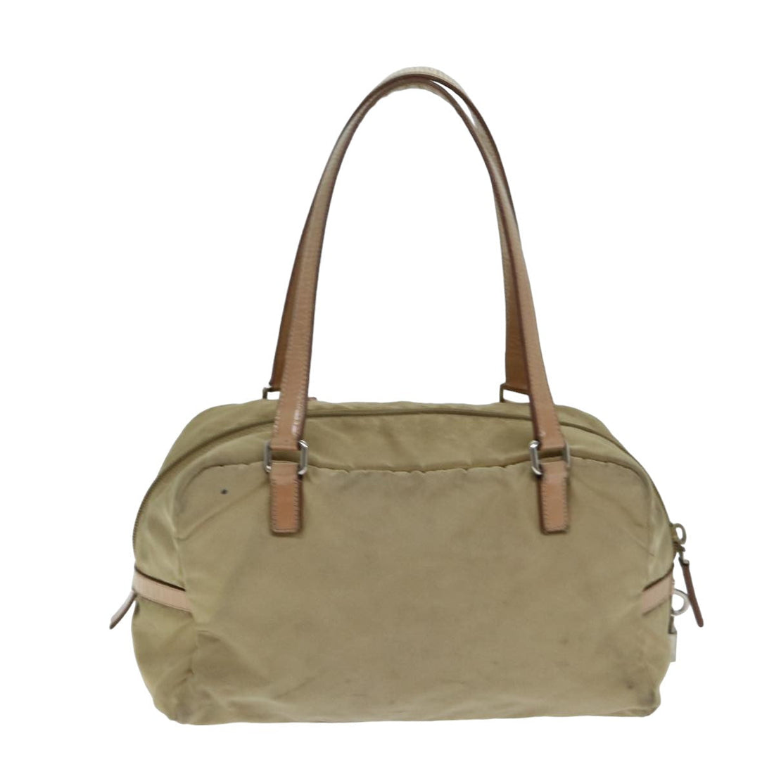 PRADA Shoulder Bag Nylon Beige Auth bs15810