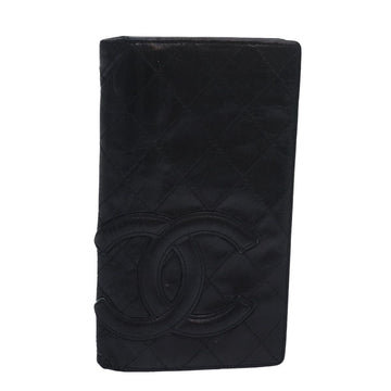 Top Quality Chanel Cambon Line Long Wallet Leather Black CC Auth bs16463