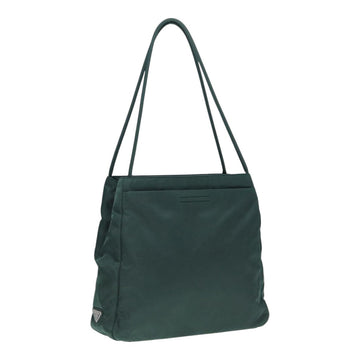 PRADA Hand Bag Nylon Green Silver Auth bs17499
