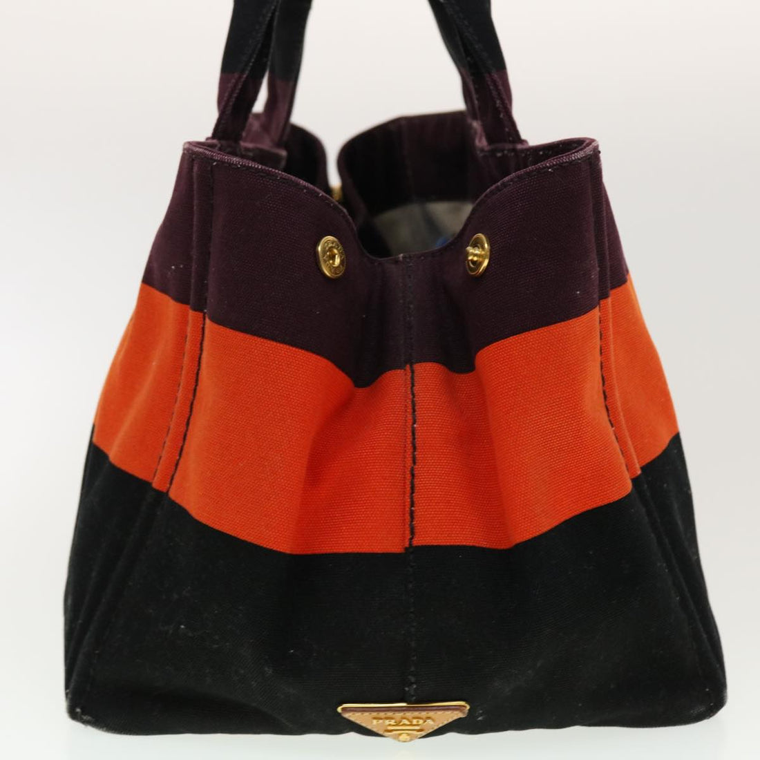 PRADA Kanapa MM Hand Bag Canvas Orange Auth bs5398