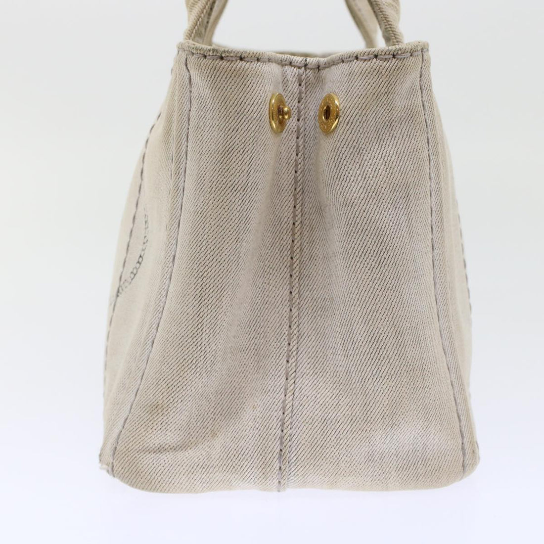 PRADA Kanapa PM Hand Bag Canvas White Auth bs6997