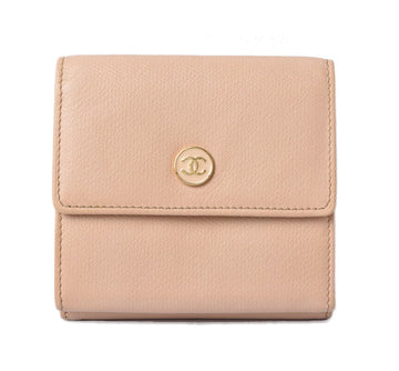 Top Quality Chanel Leather Bifold Wallet A20902 Beige