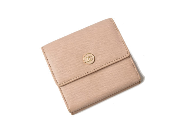 Top Quality Chanel Leather Bifold Wallet A20902 Beige
