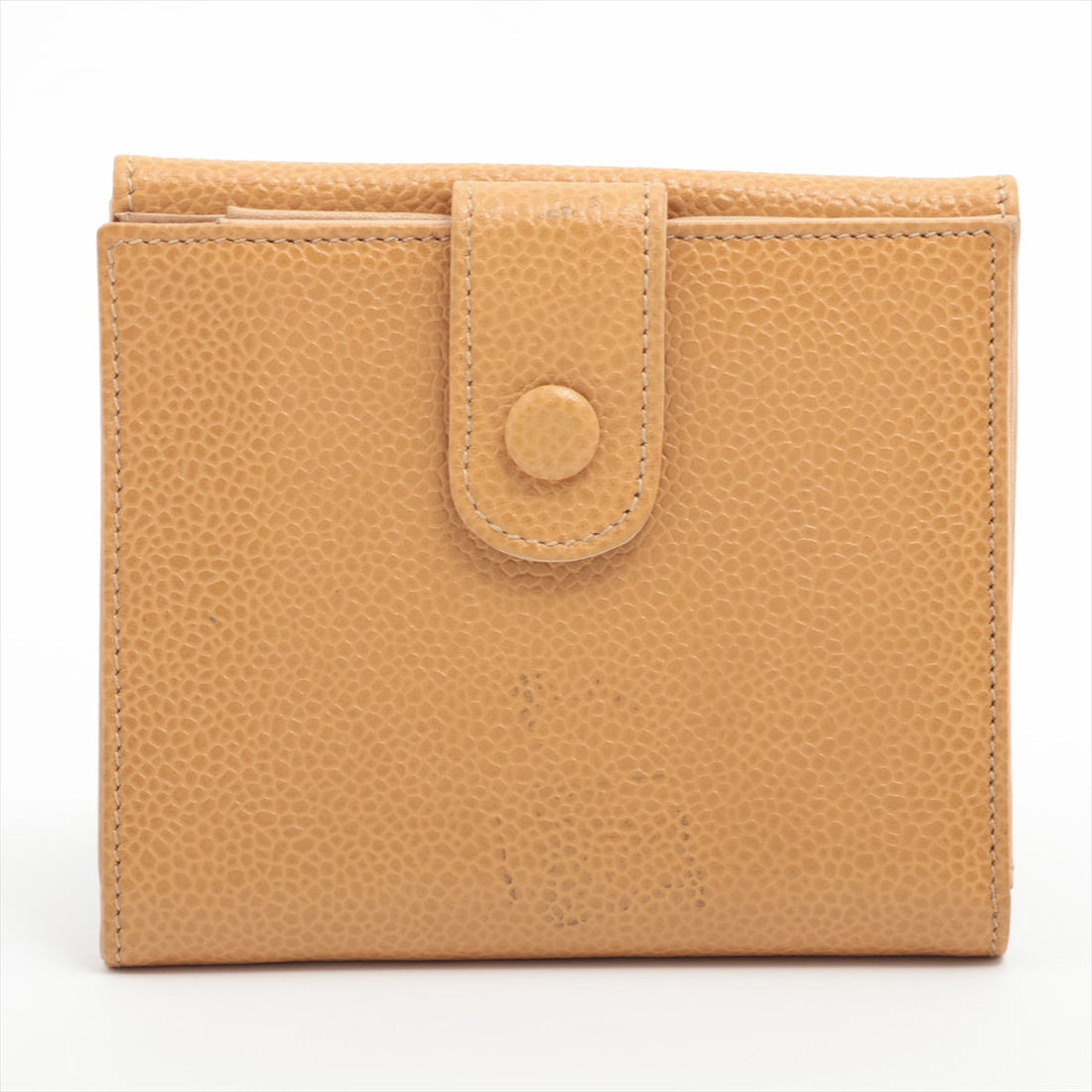 New 1:1 Rep Top Quality Chanel Coco Caviar S Compact Wallet Three Folded Beige Gold  3rd