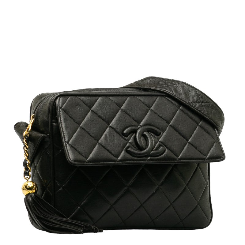 New 1:1 Rep Top Quality Chanel Matrases Cocomark Tassel loping Shoulder Bag Black Leather  CHANEL