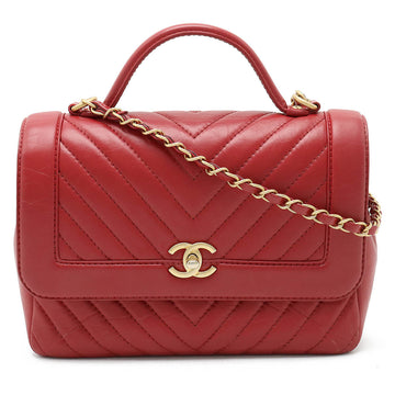 Top Quality Chanel V Stick Chevron Top Handle Handbag 2WAY Chain Shoulder Bag Laser Red Red Gold  Black / Blue / Blue
