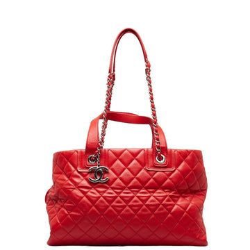 New 1:1 Rep Top Quality Chanel Coco Chain Matrasse Chain Shoulder Bag Tote Red Silver Leather  Chanel