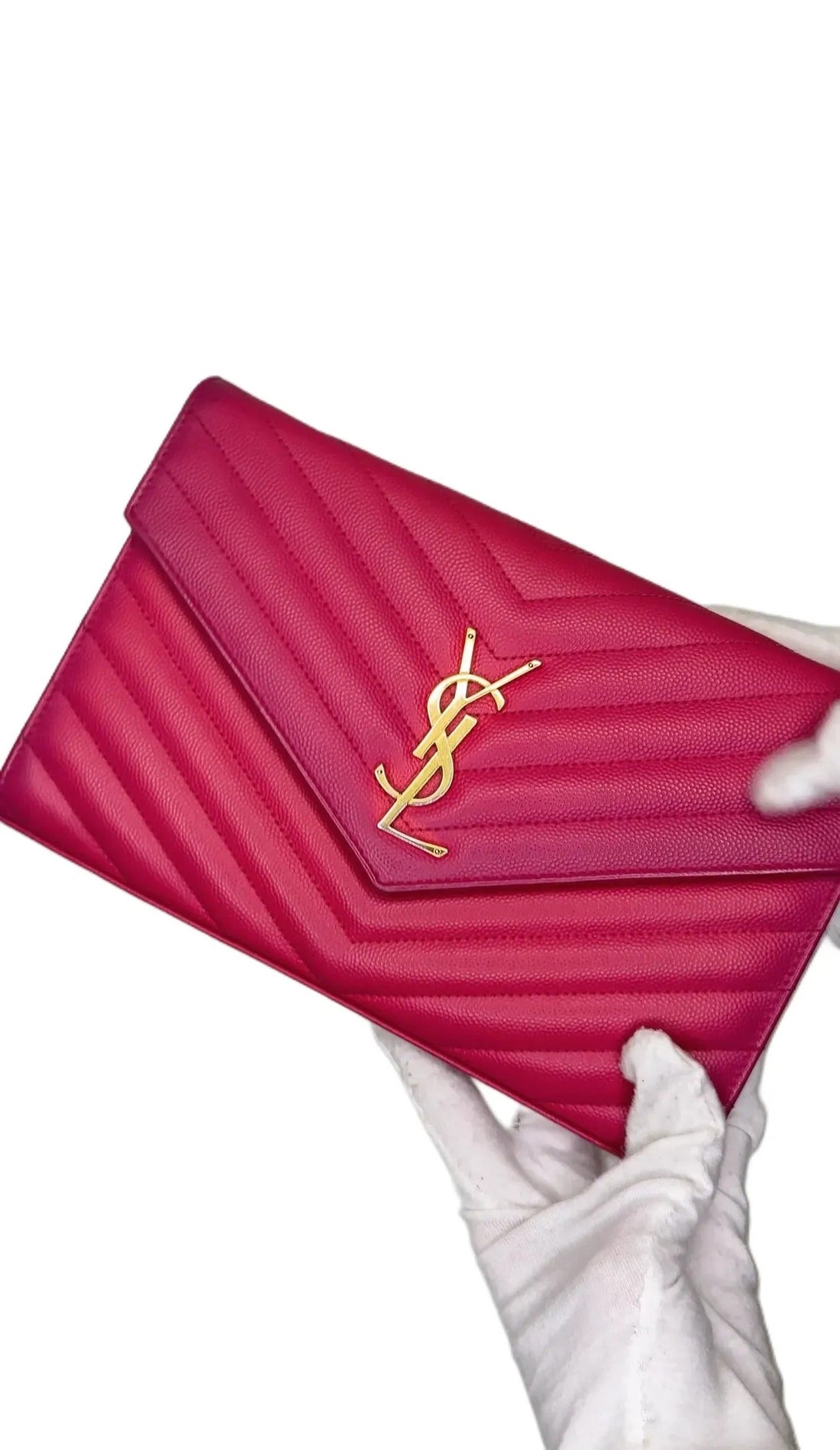 Saint Laurent Monogram Matelassé Cassandre Wallet on Chain B4-36