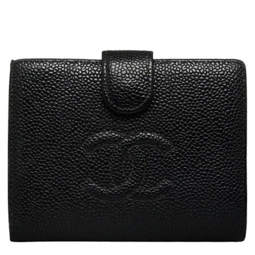 New 1:1 Rep Top Quality Chanel Cocomark Double Folded Wallet Black Caviar  Leather  CHANEL