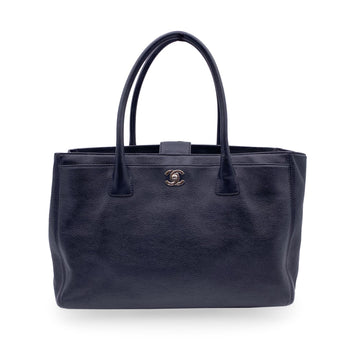 Top Quality Chanel 2010S Black Pebbled Leather Executive Tote Bag With Strap