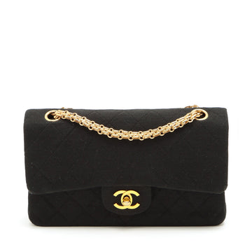 New 1:1 Rep Top Quality Chanel Matrasse Cotton Double Flap Double Chain Bag Black Gold  0st
