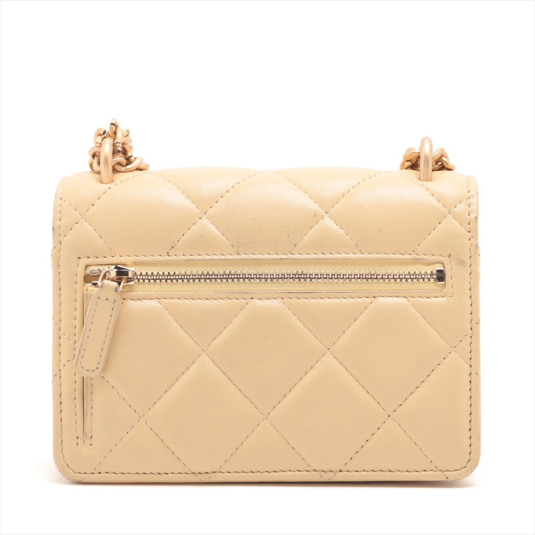 New 1:1 Rep Top Quality Chanel Matrasse  Chain Wallet Beige Gold  32rd