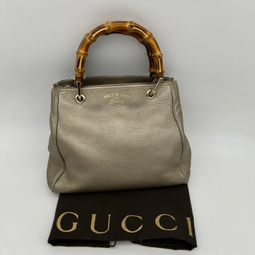 Gucci Bamboo Shopper Bronze Mini Leather Top Handle Bag