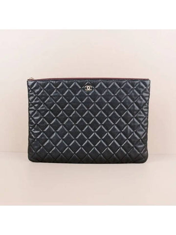 Classic large clutch caviar black gold plated A82552 B01481 C3906 Chanel