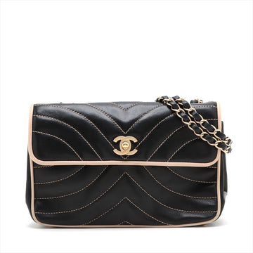New 1:1 Rep Top Quality Chanel Chevron  Single Flap Double Chain Bag Black Gold  8th