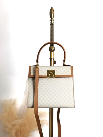 CELINE Macadam Gancini Two-way Top Handle Handbag Shoulder bag White New 1:1 5gy5ms