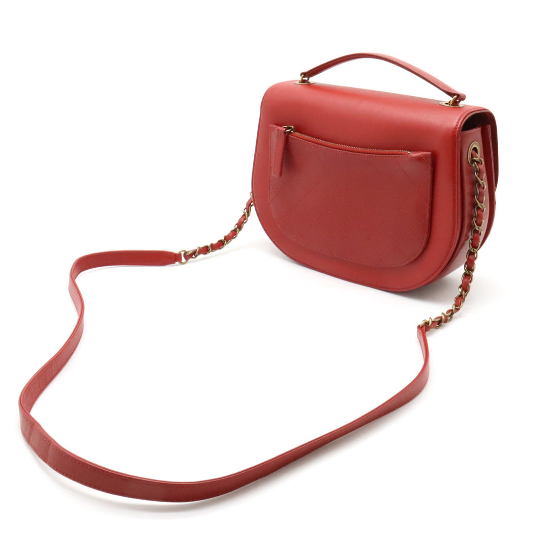 New 1:1 Rep Top Quality Chanel Coconut Matrasse Chain Shoulder Bag Posket 2WAY Leather Red Gold  A93461